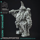 Bjorn - Grandminer - Flesh of Gold -  PRESUPPORTED - Illustrated and Stats - 32mm scale
