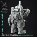 Bjorn - Grandminer - Flesh of Gold -  PRESUPPORTED - Illustrated and Stats - 32mm scale