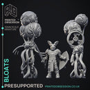 Bloats - 2 Models - Scrap Wast Monsters -  PRESUPPORTED - Illustrated and Stats - 32mm scale
