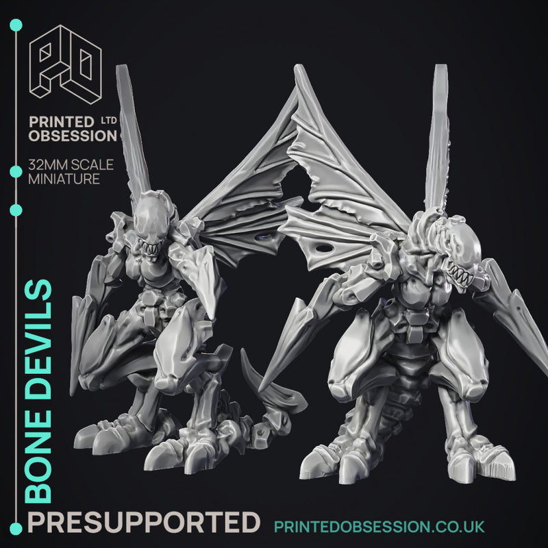 Bone Walkers - 2 Medium devils - PRESUPPORTED - Hell Hath No Fury - 32 mm scale