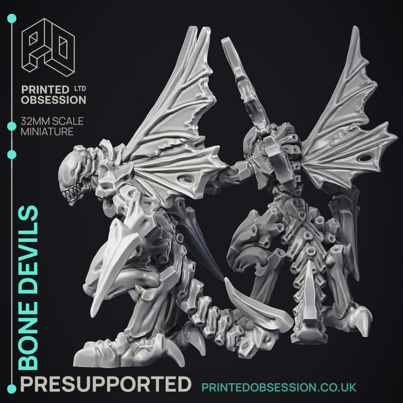 Bone Walkers - 2 Medium devils - PRESUPPORTED - Hell Hath No Fury - 32 mm scale
