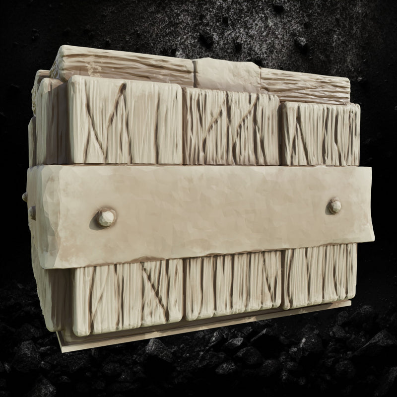 Wooden Box 2 - Tabletop Terrain Prop STL, DnD & Wargaming Scenery