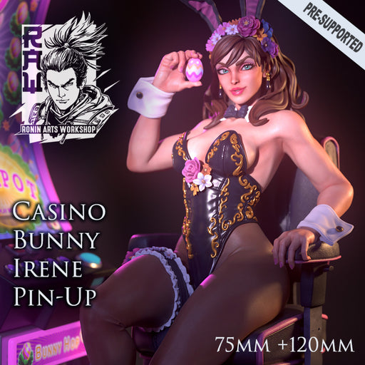 Bunny Irene Pin Up 75mm and 120mm - Pre-Supported - STL only - Only-Games