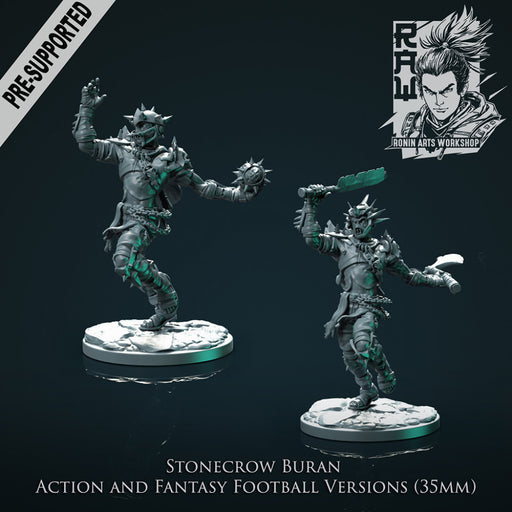 Buran The Hunter - 35mm Stonecrow (Action and Football Pose) - STL only - Only-Games