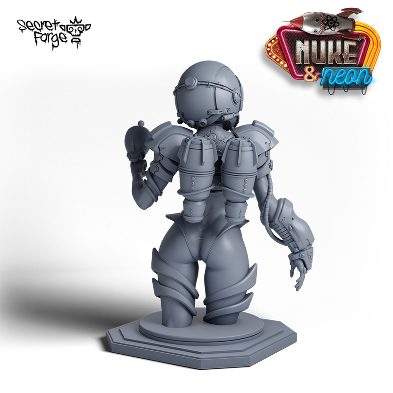 [Neon Bust Pack] Nuke and Neon retro sci-fi and cyberpunk pinup 75mm and 120mm scales