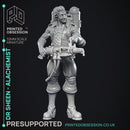 Alchemist - Dr Sheen - Ghast busters -  PRESUPPORTED - Illustrated and Stats - 32mm scale