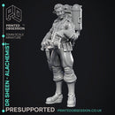 Alchemist - Dr Sheen - Ghast busters -  PRESUPPORTED - Illustrated and Stats - 32mm scale