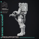 Alchemist - Dr Sheen - Ghast busters -  PRESUPPORTED - Illustrated and Stats - 32mm scale
