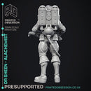 Alchemist - Dr Sheen - Ghast busters -  PRESUPPORTED - Illustrated and Stats - 32mm scale