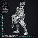 Armourer Alchemist - Dr Slugger - Ghast Buster -  PRESUPPORTED - Illustrated and Stats - 32mm scale