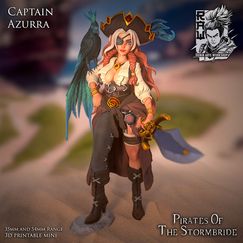 Pirate Captain Azurra - STL only - Only-Games