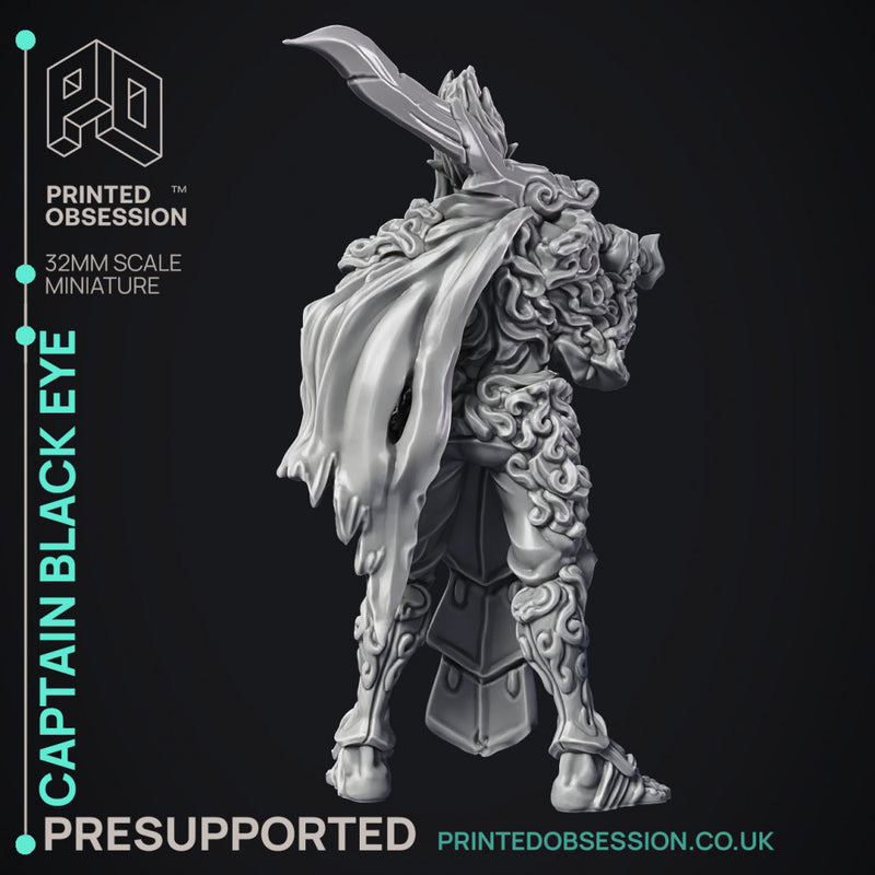 Captain Black Eye - Gyth Void Pirate - PRE SUPPORTED - D&D 32mm