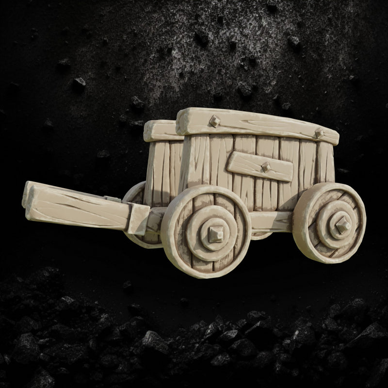 Wooden Cart - Village and Market Terrain STL for DnD & Wargaming