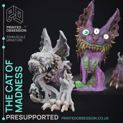 Cat of Madneess - Boss Creature - PRESUPPORTED - 32mm scale - Illustrated & stats - Only-Games