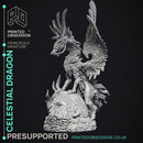 Celestial Dragon - Dragon Lord -  PRESUPPORTED - Illustrated and Stats - 32mm scale