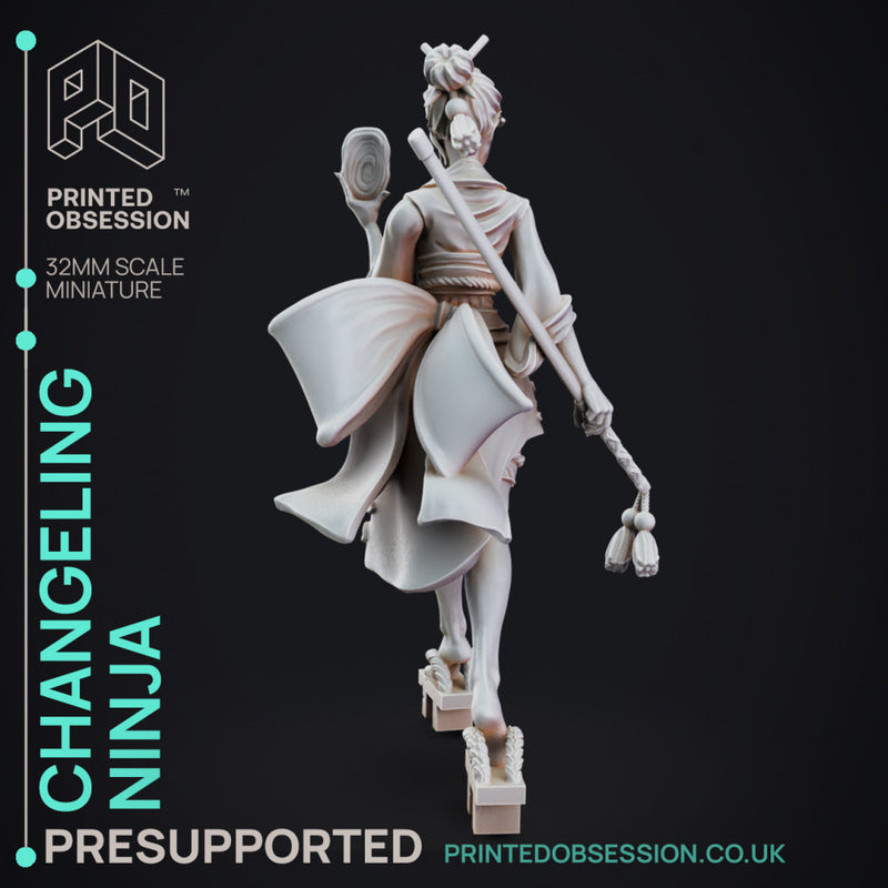 Changeling Ninja - PRESUPPORTED - 32mm scale - D&D