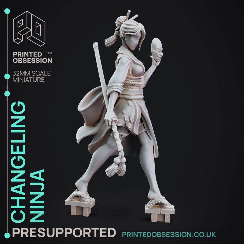 Changeling Ninja - PRESUPPORTED - 32mm scale - D&D