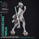 Changeling Ninja - PRESUPPORTED - 32mm scale - D&D