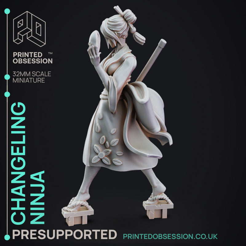 Changeling Ninja - PRESUPPORTED - 32mm scale - D&D