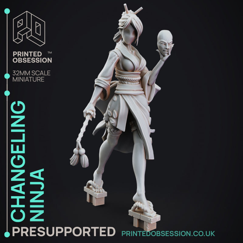 Changeling Ninja - PRESUPPORTED - 32mm scale - D&D