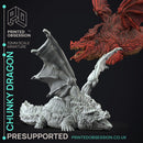 Fat Dragon - Boss Monster -  PRESUPPORTED - Illustrated and Stats - 32mm scale