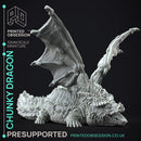 Fat Dragon - Boss Monster -  PRESUPPORTED - Illustrated and Stats - 32mm scale