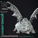 Fat Dragon - Boss Monster -  PRESUPPORTED - Illustrated and Stats - 32mm scale