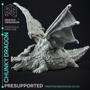 Fat Dragon - Boss Monster -  PRESUPPORTED - Illustrated and Stats - 32mm scale
