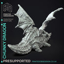 Fat Dragon - Boss Monster -  PRESUPPORTED - Illustrated and Stats - 32mm scale