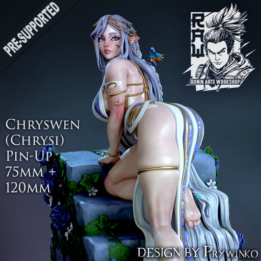 Chrysi Pin Up -  75mm plus 120mm (Presuported) - STL only - Only-Games