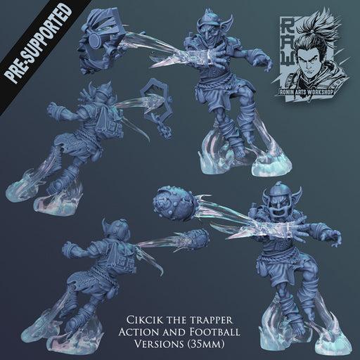 Cikcik - Goblin Trapper in Action and Football Pose - STL only - Only-Games