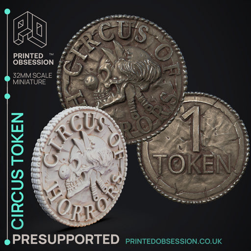 Circus Token - Handout - Circus of Horrors - PRESUPPORTED - Only-Games