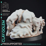 Clay Golem - Construct - PRESUPPORTED - 32mm D&D - Only-Games