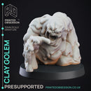 Clay Golem - Construct - PRESUPPORTED - 32mm D&D