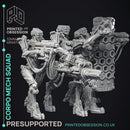 Corprate Mech Squad - 4 Cyberpunk Models - PRESUPPORTED - 32mm scale