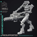Corprate Mech Squad - 4 Cyberpunk Models - PRESUPPORTED - 32mm scale