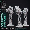 Corrupted Trees & Eggs - 5 Horror Environment Models - The Mists of Change - PRESUPPORTED - 32mm scale