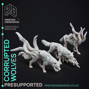 Corrupted Wolves - 3 Horror Models - The Mists of Change - PRESUPPORTED - 32 mm scale - Only-Games