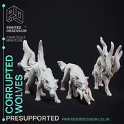Corrupted Wolves - 3 Horror Models - The Mists of Change - PRESUPPORTED - 32 mm scale - Only-Games