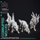 Corrupted Wolves - 3 Horror Models - The Mists of Change - PRESUPPORTED - 32 mm scale