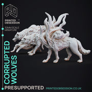 Corrupted Wolves - 3 Horror Models - The Mists of Change - PRESUPPORTED - 32 mm scale - Only-Games