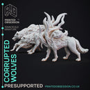 Corrupted Wolves - 3 Horror Models - The Mists of Change - PRESUPPORTED - 32 mm scale
