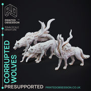 Corrupted Wolves - 3 Horror Models - The Mists of Change - PRESUPPORTED - 32 mm scale - Only-Games