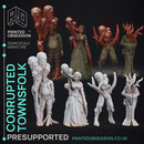Corrputed Towns Folk - 4 horror models - The Mists of Change - PRESUPPORTED - 32 MM scale