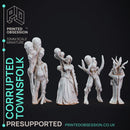 Corrputed Towns Folk - 4 horror models - The Mists of Change - PRESUPPORTED - 32 MM scale
