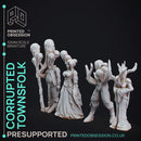 Corrputed Towns Folk - 4 horror models - The Mists of Change - PRESUPPORTED - 32 MM scale