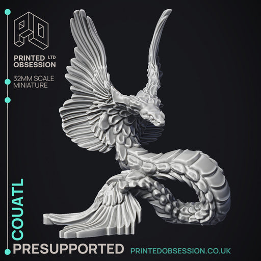 Couatl - Celestial Creature - PRESUPPORTED - Heaven Hath No Fury - 32mm scale - Only-Games