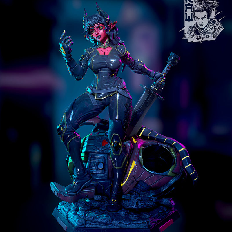 Cyberpunk Oni Lynn - Pin Up (NSFW) - STL only - Only-Games