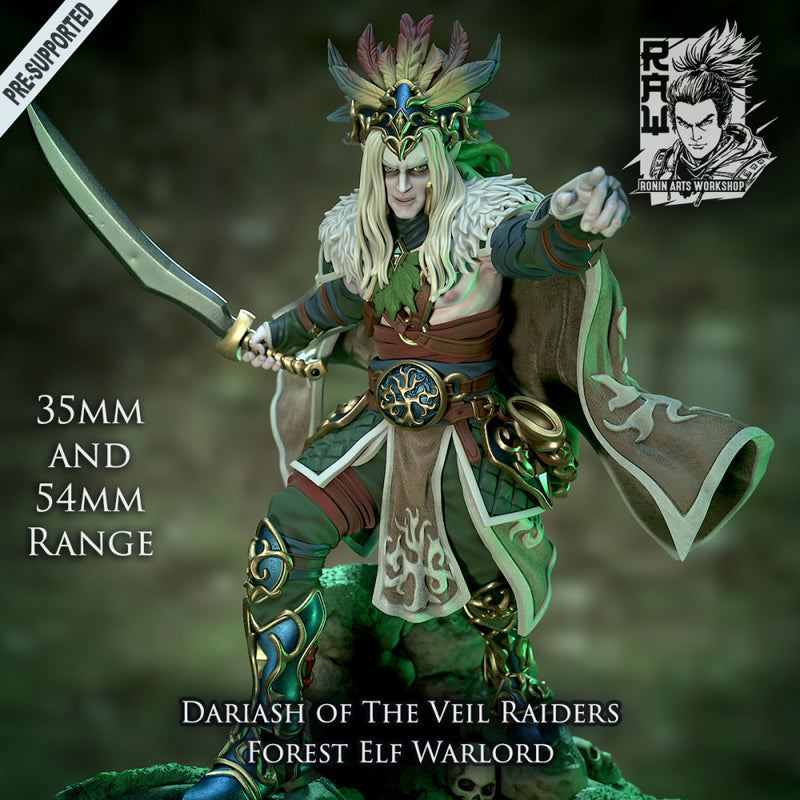 Dariash - Forest Elf Warlord - STL only - Only-Games