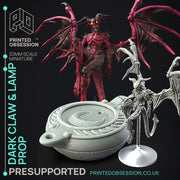 Dark Claw Demon & Lamp - Prop & Miniature -  PRESUPPORTED - Illustrated and Stats - 32mm scale - Only-Games